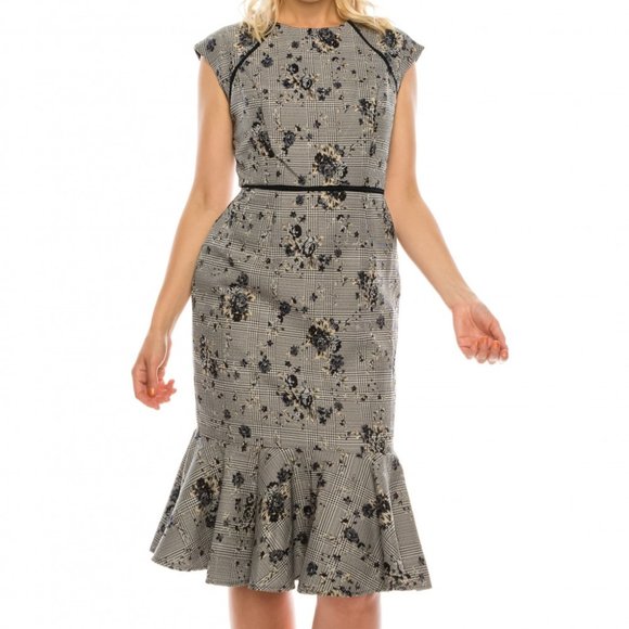 Maggy London Dresses & Skirts - NWT Maggy London Houndstooth Floral Dress 18